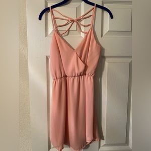 Fashion Nova pink mini dress strappy back v neck